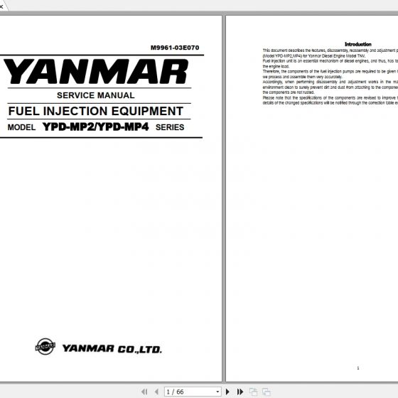 Yanmar Excavator Vio555B Parts Catalog