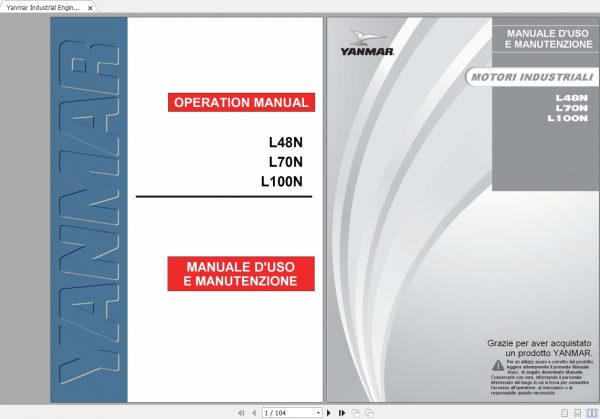 Yanmar Industrial Engines L48N L70N L100N Operation Manual 1
