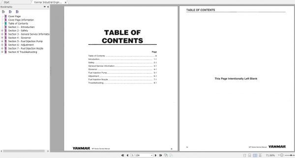 Yanmar Industrial Engines MP Series Service Manual 2