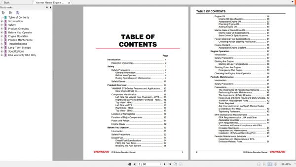 Yanmar Marine Engine 4BY3 6BY3 Operation Manual 2