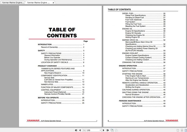 Yanmar Marine Engine 6LPA Series Operation Manual 3