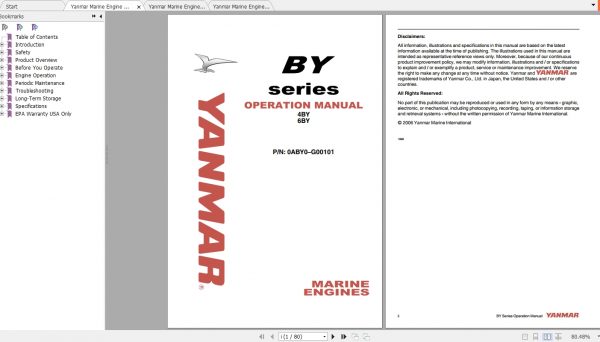 Yanmar Marine Engine BY Series Service Manual 1