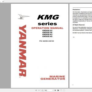 Yanmar Marine Generator KMG Series Operation Manual 1