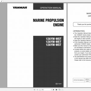Yanmar Marine Propulsion Engine 12AYM Operation Manual 1