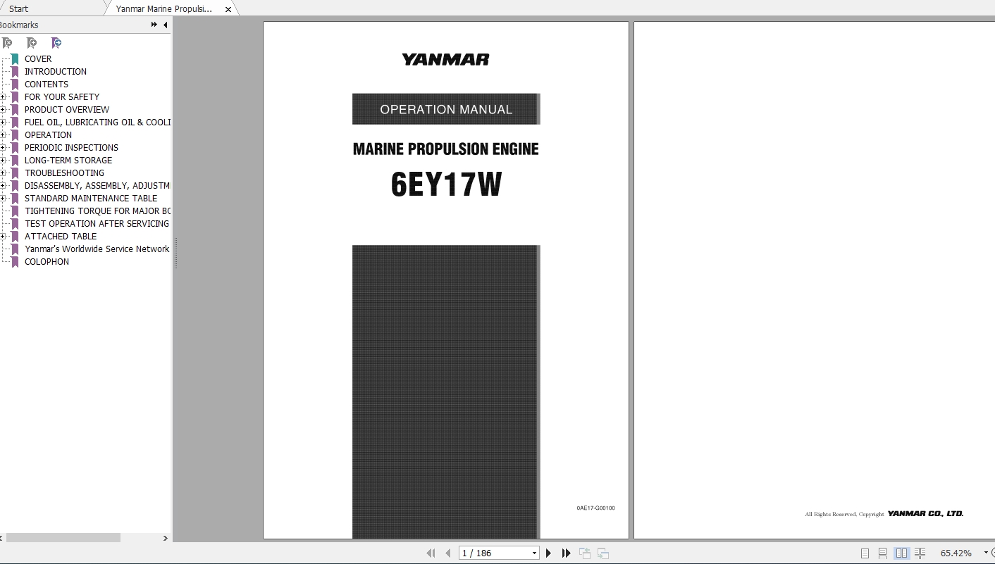 Yanmar Marine Propulsion Engine 6EY17W Operation Manual 1