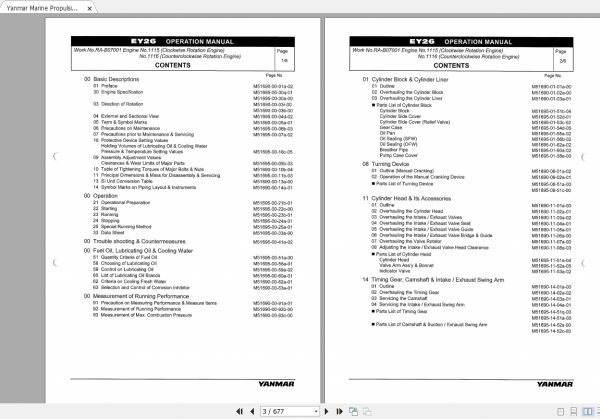 Yanmar Marine Propulsion Engine 6EY26W Operation Manual 2