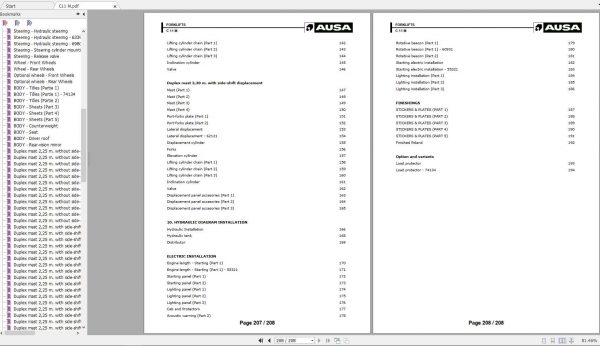 AUSA Forklift C11M Parts Manual 2