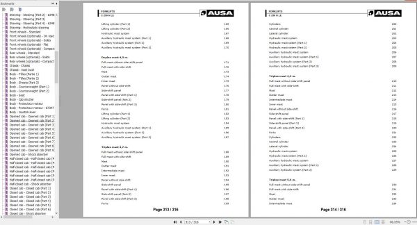 AUSA Forklift C250HLE Parts Manual 2