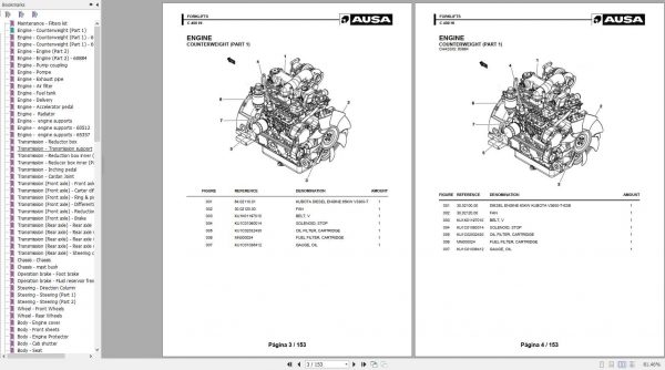 AUSA Forklift C400HI Parts Manual 1