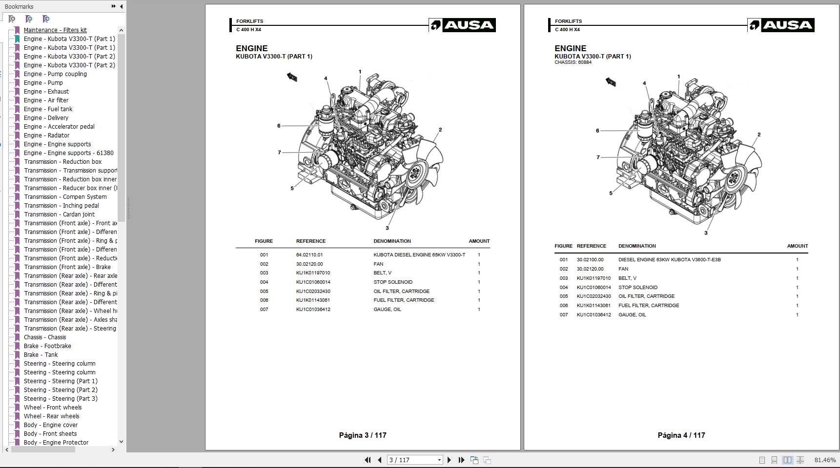 AUSA Forklift C400Hx4 Parts Manual 1
