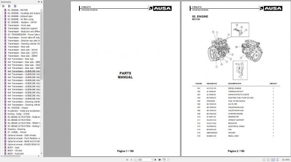 AUSA Forklift CH130 X4 CH150 X4 Parts Manual 1