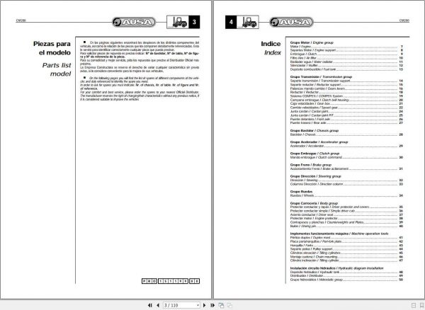 AUSA Forklift CM280 Parts Manual 1