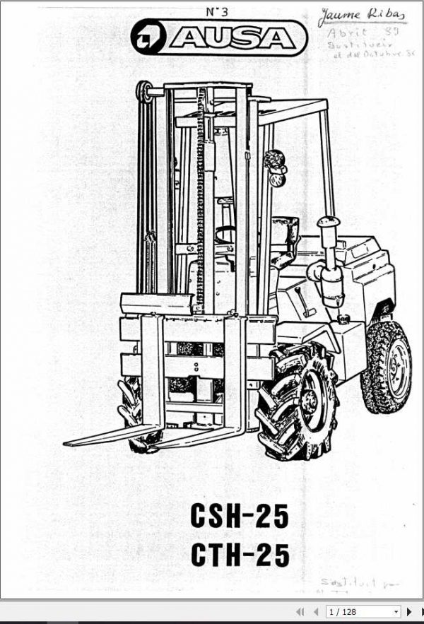 AUSA Forklift CSH25 CTH25 Parts ManualEs 1