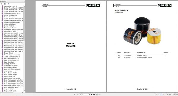 AUSA Forklift T204H Parts Manual 1