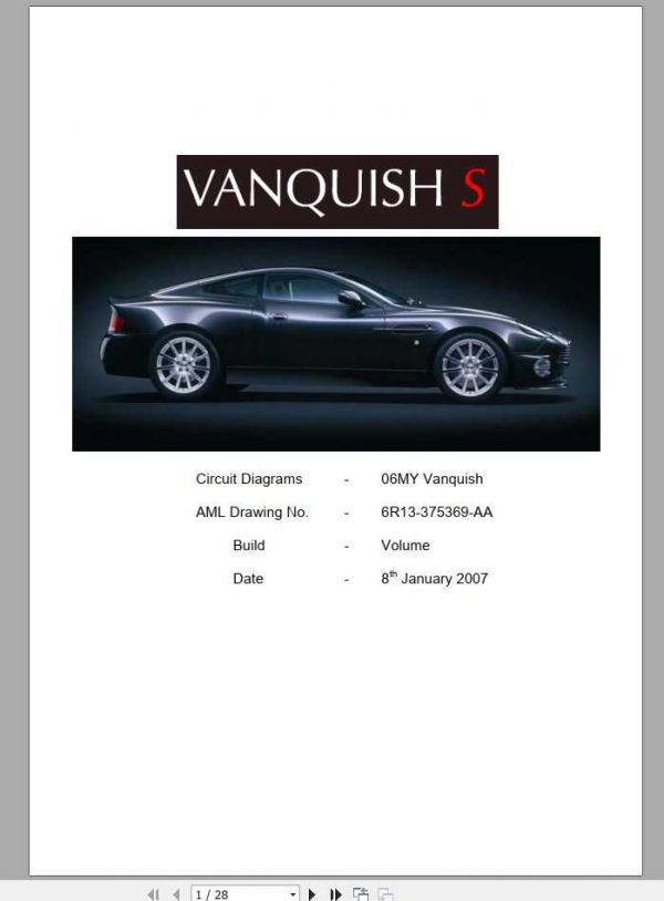 Aston Martin Vanquish S 2007 Schematic Wiring DiagramEN 1