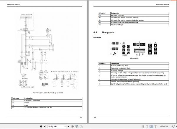 Atlas Copco Air Compressors GA 11 GA5 GA7 Instruction Book 3
