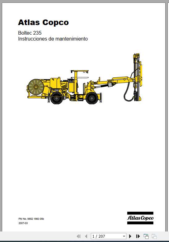 Atlas Copco Drill Rig Boltec 235 Maintenance InstruccionES 1