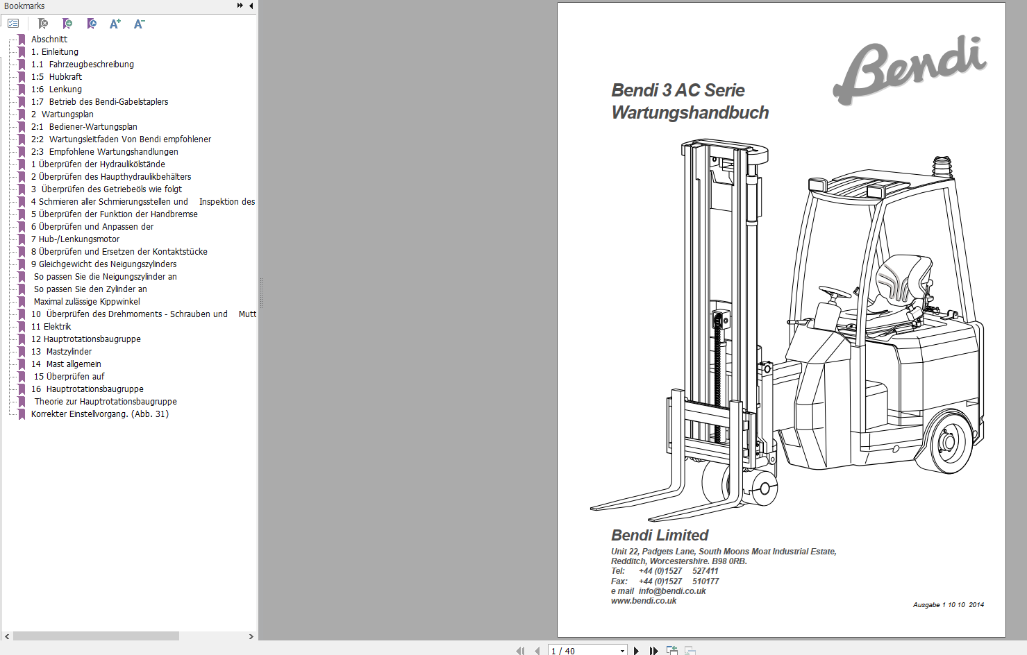 BENDI 3 Series AC Service Part ManualGerman 1