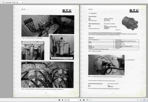 BTC Hydraulic Grab Crane PLM 3520 Maintenance Manual 3
