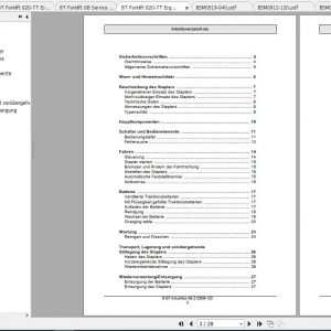BT Forklift 620 TT Ergomover Spare Parts Catalog Service Manual 3