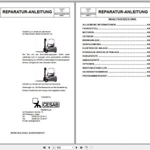 BT Forklift C3E120 C3E200 C4E120 C4E200 Repair Manual036 1227 03DE 2