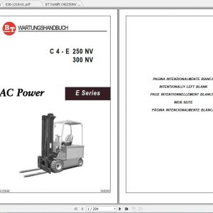 BT Forklift C4E250NV C4E300NV Maintenance Service ManualDE 1