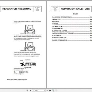 BT Forklift C4E400V C4E450V C4E500V Repair Manual036 1221 01 2