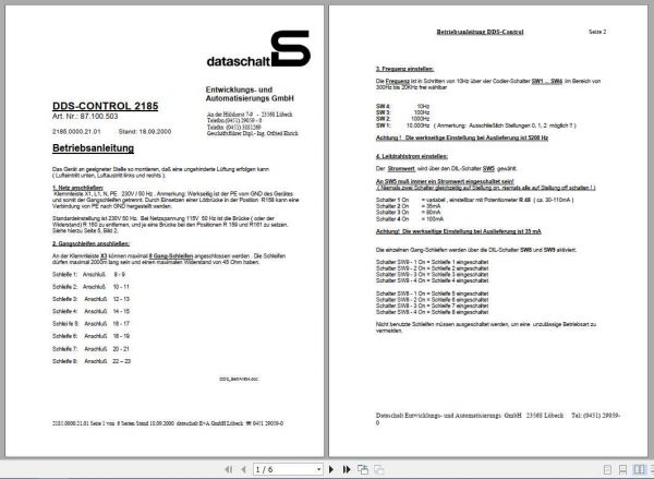 BT Forklift DDS Control 2185 Operating Manual 1