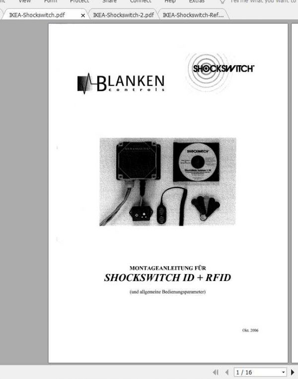 BT Forklift IKEA Schockswitch System Service Manual 1