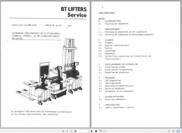BT Forklift LT LS Alt Service ManualDE 1