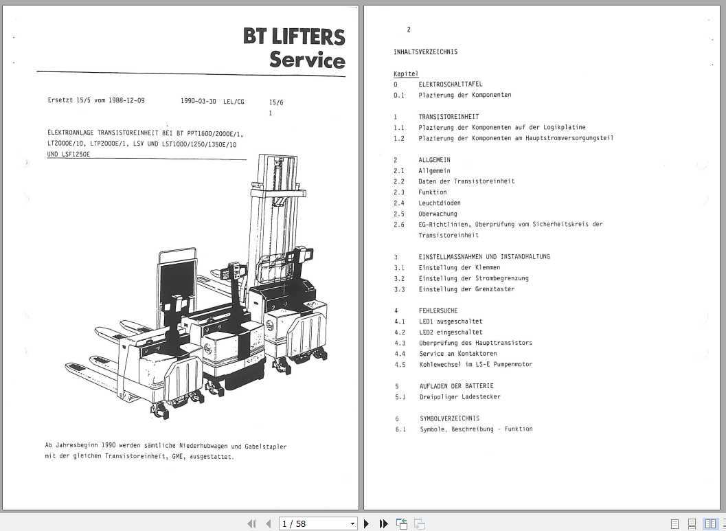 BT Forklift LT LS Alt Service ManualDE 1