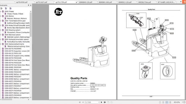 BT Forklift LWE140 Spare Parts Catalog Operator Service Manual 2