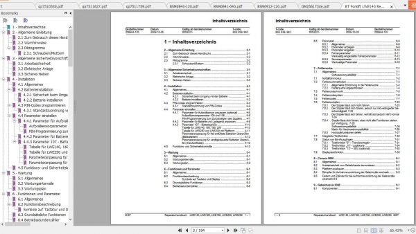 BT Forklift LWE140 Spare Parts Catalog Operator Service Manual 3