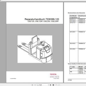 BT Forklift OSE120OSE120POSE250OSE250P Repair Manual7536388 120DE 1