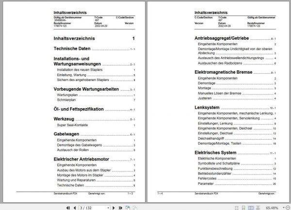 BT Forklift P24 Service Manual179574 120DE 2