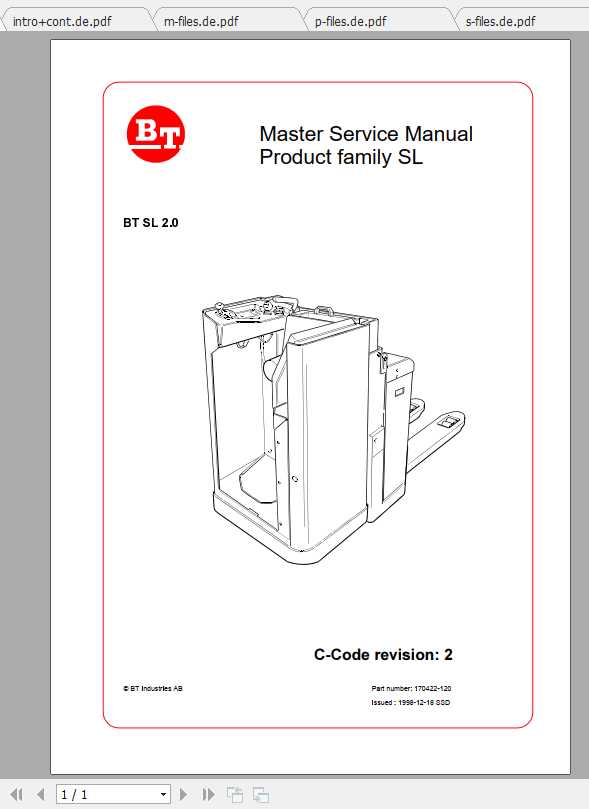 BT Forklift SL Service ManualDE 1