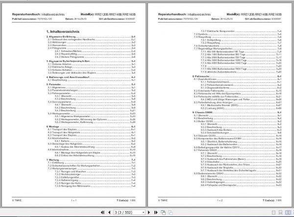 BT Reach Truck RRE120B RRE140 RRE160B Repair Manual7570162 120De 2