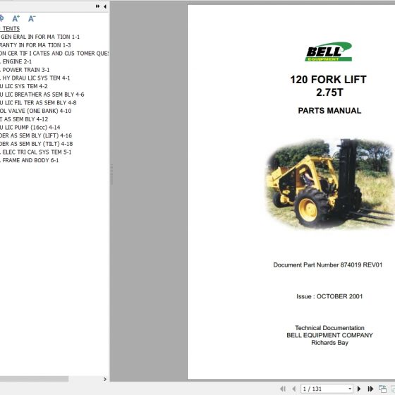 Konecranes Forklift SMV 10 65 Gen C Operator Manual & Spare Parts