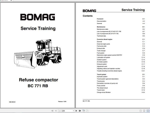 Bomag Compactor BC571671771 RB BC671771RS Service TrainingEN 1