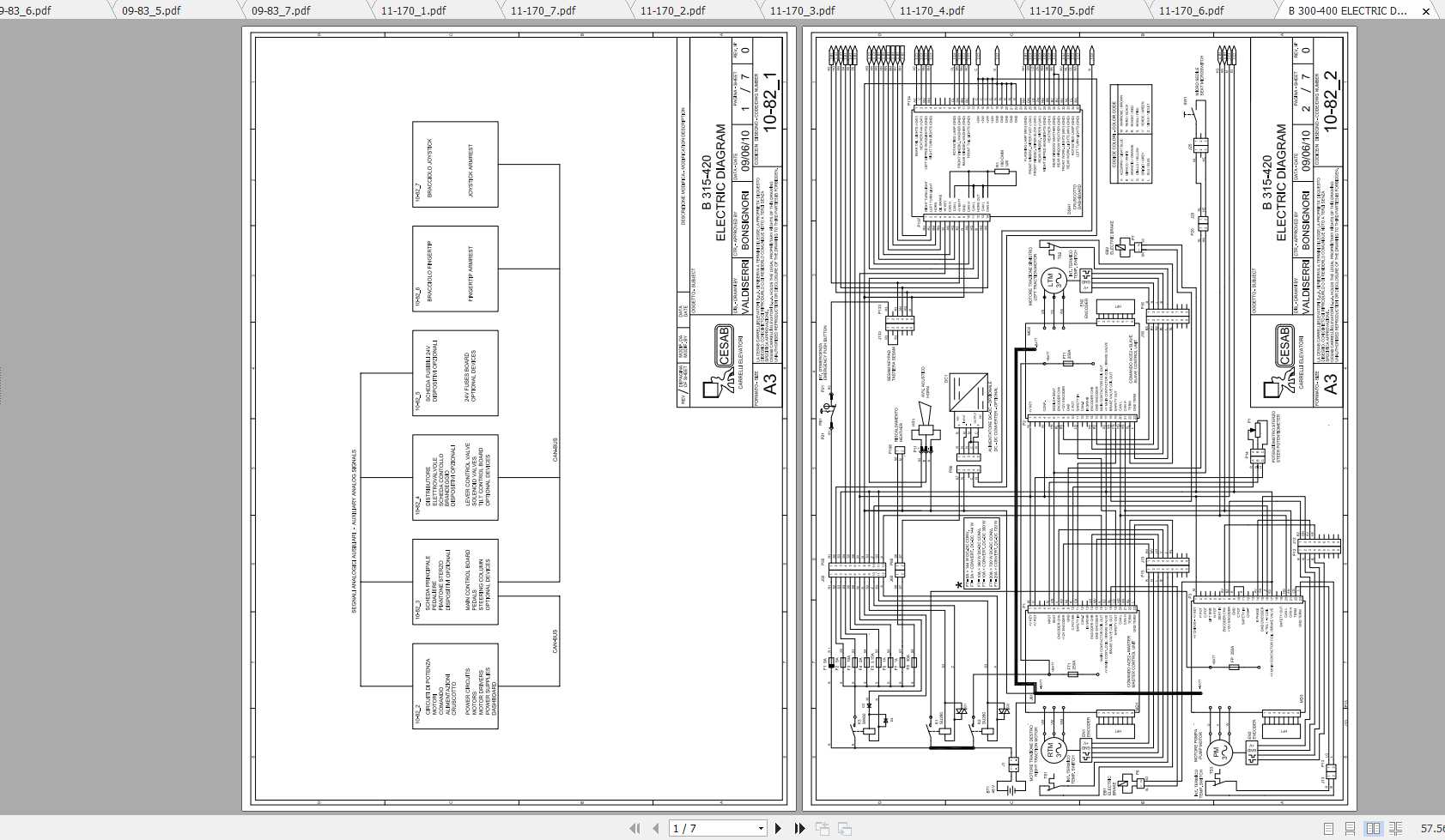 CESAB B315 B420 Forklift Electrical Schematic 1