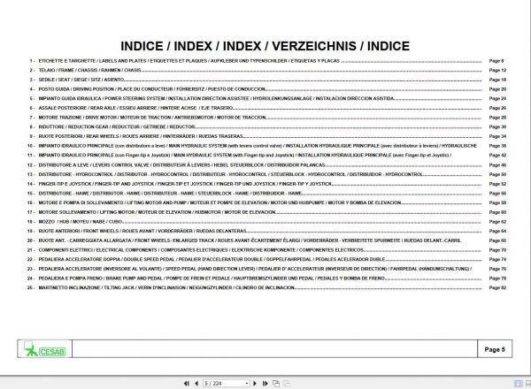 CESAB Blitz 100 130 150 Forklift Spare Parts Catalogue 2