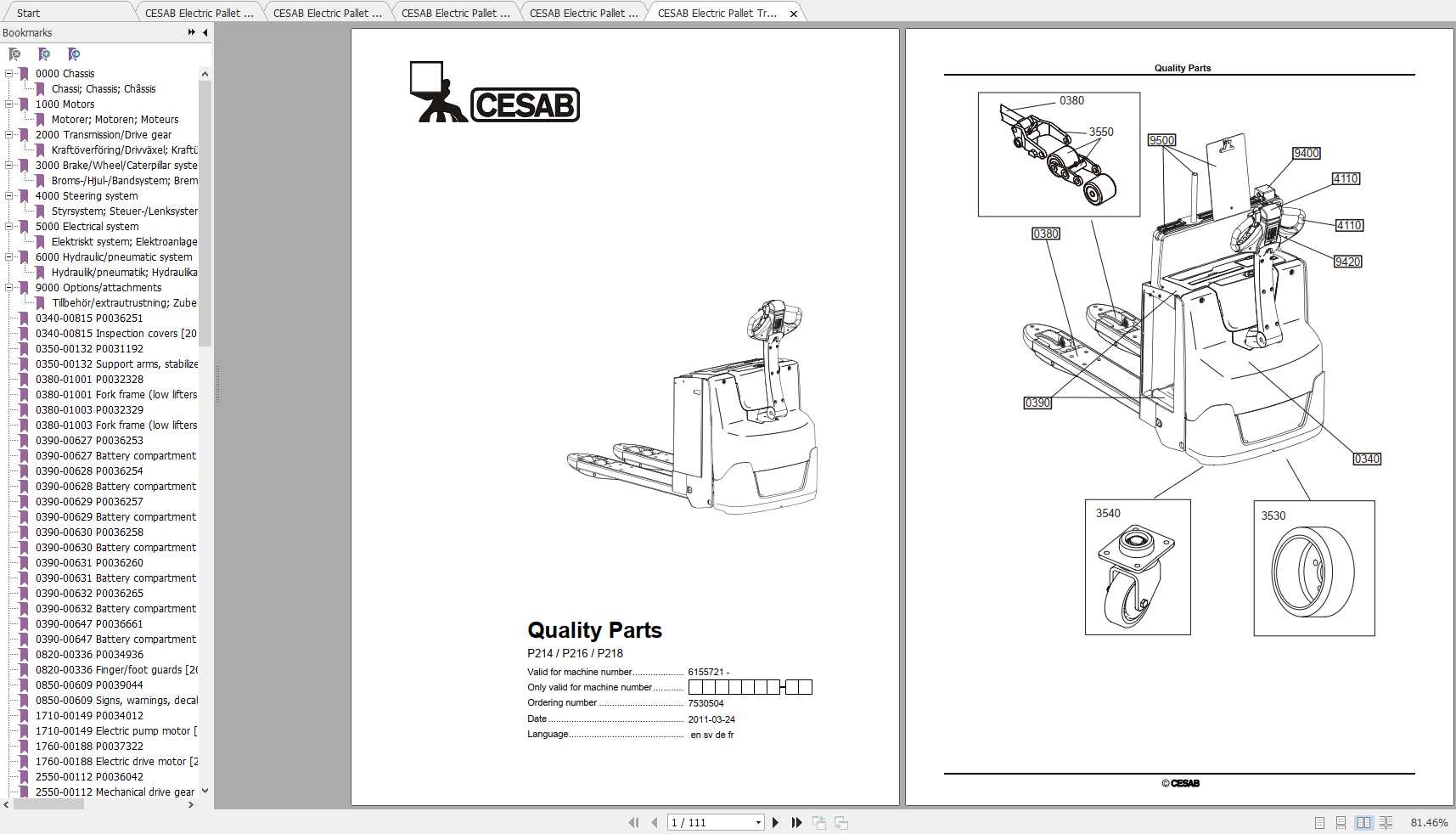 CESAB Electric Pallet Trucks P214 Quality Parts 1