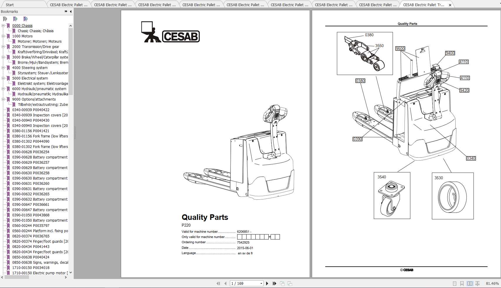 CESAB Electric Pallet Trucks P220 Quality Parts 1