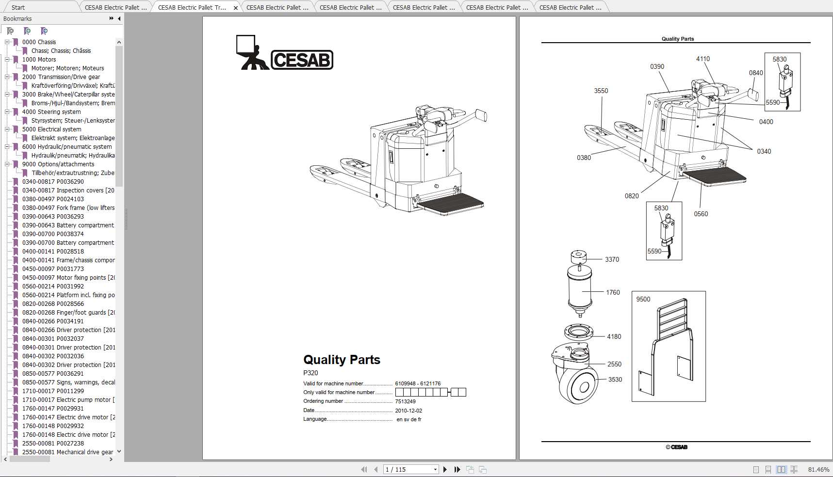 CESAB Electric Pallet Trucks P320 Quality Parts 1