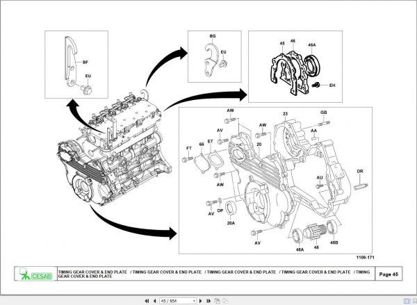 CESAB Forklift IC Diesel 1DZ M325 Spare Parts Catalog0350207 0 3