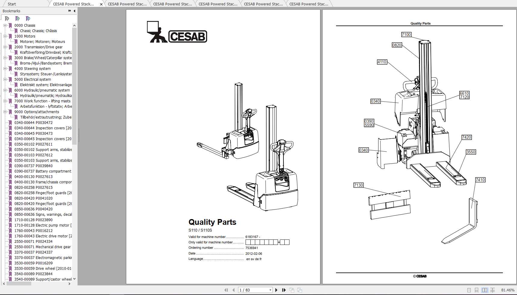 CESAB Powered Stacker Trucks S110 S110S Quality Parts 1