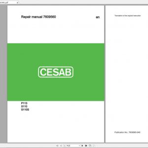 CESAB Powered Stacker Trucks S110 S110S Repair Manuals 2