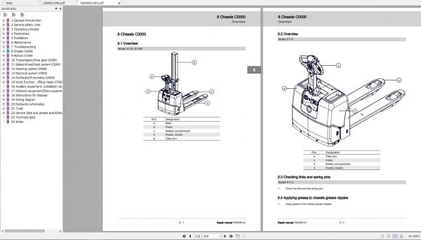 CESAB Powered Stacker Trucks S110 S110S Repair Manuals 3