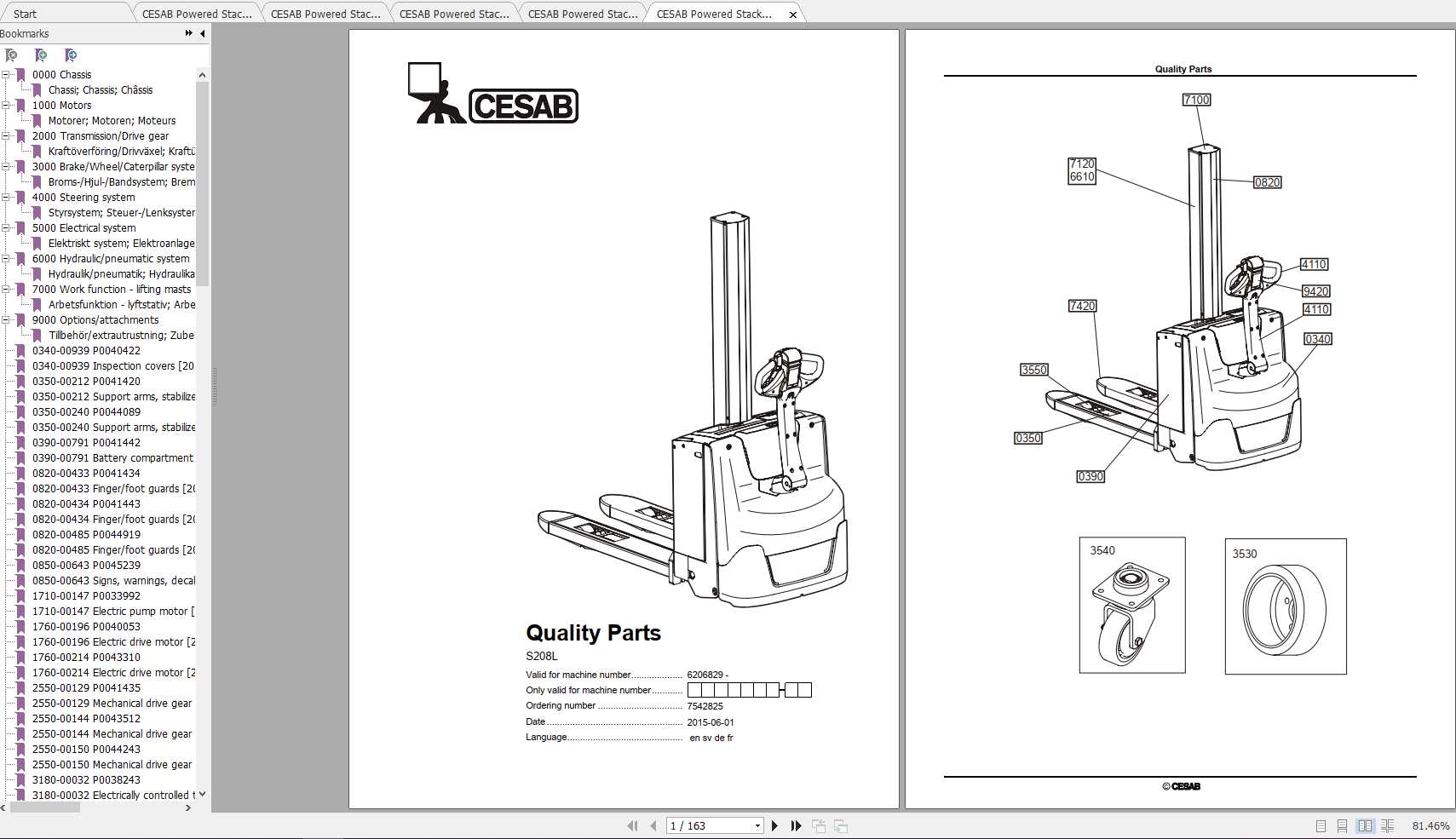CESAB Powered Stacker Trucks S208L Quality Parts 1