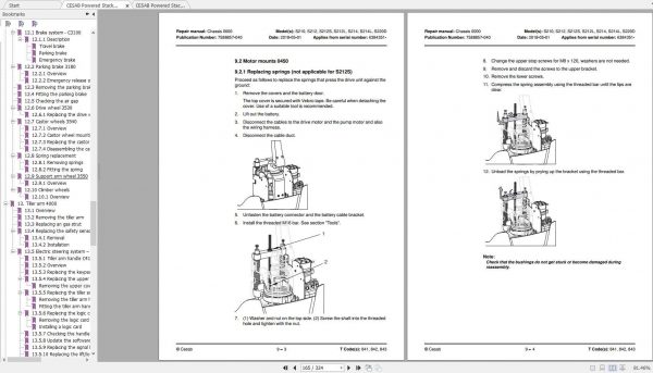 CESAB Powered Stacker Trucks S210 S212 S212S S212L S214 S214L S220D Repair Manuals 3oksZA